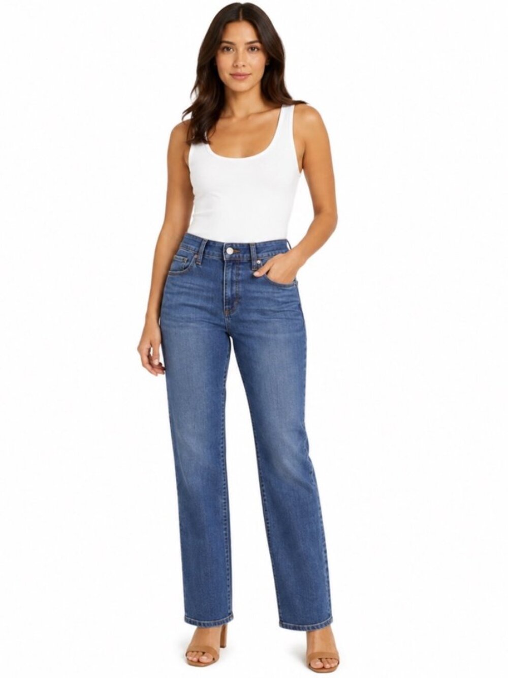 Gap 1969 Premium Women’s Jeans Size 14/32 Straight Leg Blue Denim 32” Inseam